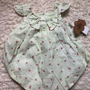 Strawberry one piece romper